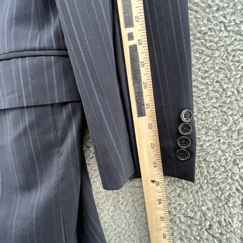 Versace Collection Blazer Mens 44R Blue Wool Pinstripe Italy Suit Coat‎ Jacket